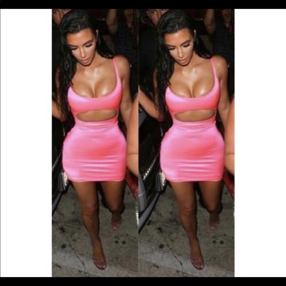 Kim K’s hot pink viral dress